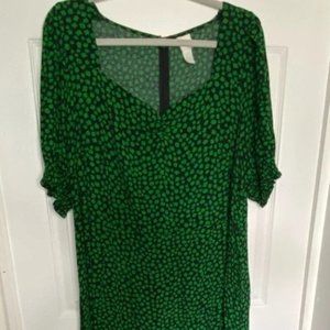 Green floral mini dress